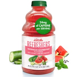 Dr. Smoothie Refreshers Watermelon Cucumber Mint – Made with Real Fruit Juice – Drink Concentrate, No Artificial Colors, Shelf-Stable – Lightly Caffeinated with Green Coffee Extract (46 oz Bottle)