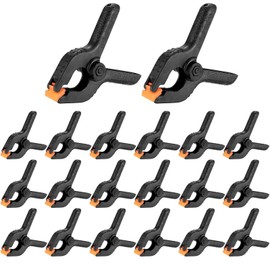 BRAVECOW 20 x spring clamps, clamping clamps with large span, clips, glue clamps with high clamping force for DIY, photo background, crafts, studios