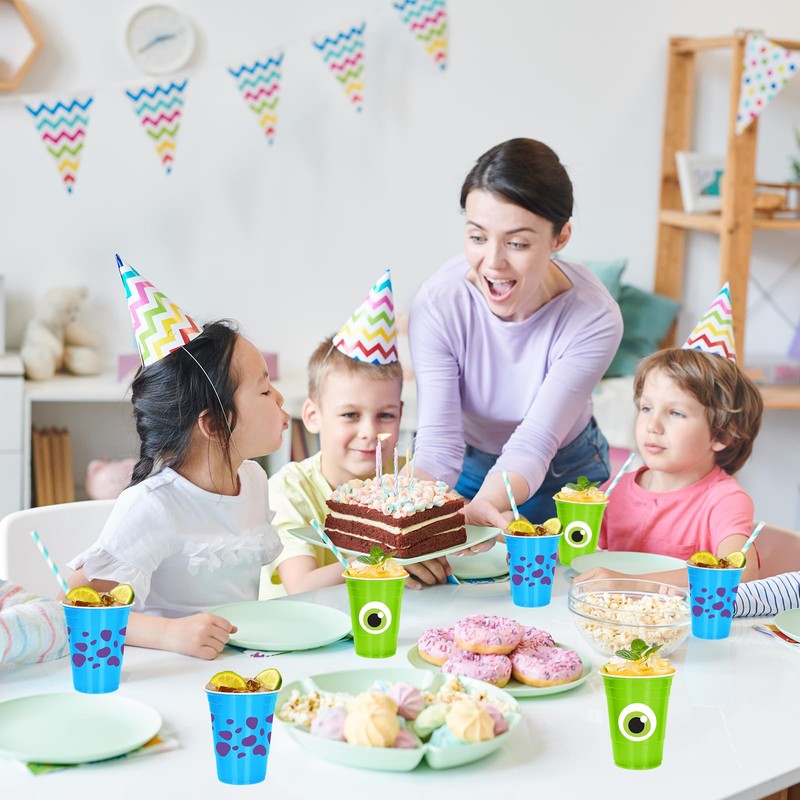 FYSUIMU 30 Pcs Cartoon Monster Party Plastic Cup 16 Oz