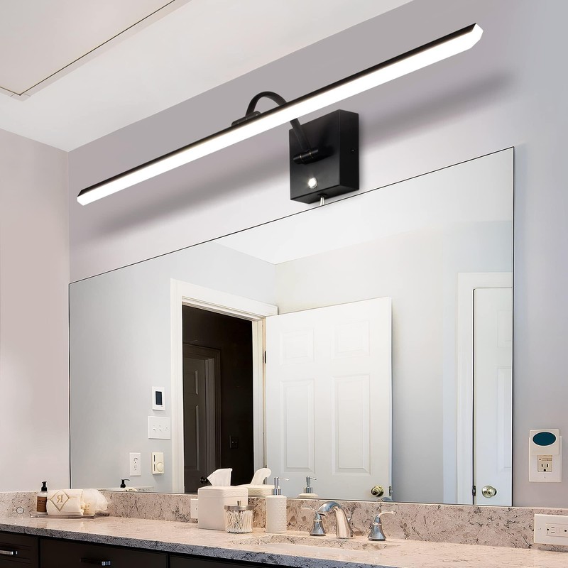 MantoLite 35" led Light bar Wall Sconce,Black Bathroom Vanity Lights