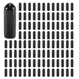 400Pcs Rubber End Caps 4mm ID PVC Round Tube Bolt Cap Cover Screw Thread Protectors Black