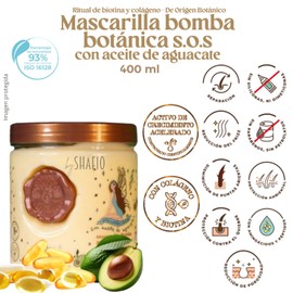 RITUAL BOTANICO Mascarilla para el Cabello de Origen Botánico | Bomba Botánica S.O.S. Repara y Reduce la caída del cabello y Acelera el Crecimiento | Tratamiento para cabello seco y maltratado