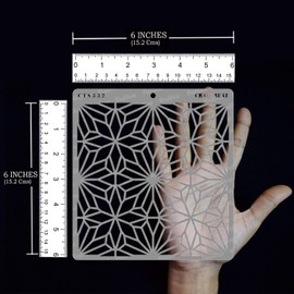 CrafTreat Reusable Geometric Pattern Stencils for Painting Floors - Geometric Flower Stencils - 6 x 6 Inch - DIY Art and Craft Stencils Pattern for Painting