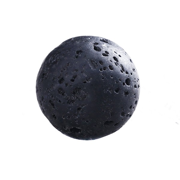28PCS 14mm Black Round Natural Lava Rock Beads Volcanic Gemstone Loose Beads Lava Stone Beads Essential Oil Diffuser Necklace