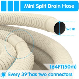 Air Jade 164Ft Mini Split AC Drain Hose, 5/8" ID Universal Fit Ductless Mini Split Air Conditioner Heat Pump Systems, Split Air Conditioning Drain Line Pipe
