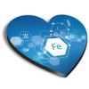 1x Heart MDF Magnet 6cm - Iron Element Fe Science