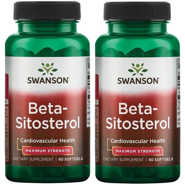 Swanson Beta Sitosterol - Plant Sterol Formula - (60 Capsules, 160mg Each) 2 Pack