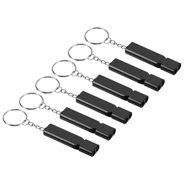 PATIKIL Emergency Survival Whistle, 6 Pack Double Tubes Whistles Super