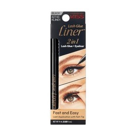 Pegamento para pestañas en Delineador Negro KISS Lash Glue Liner Black Lash Glue and Eyeliner Punta Fina Larga duración