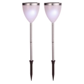 Best Season 477-35 LED-Solar-Pathlights 2-er Set 46 x 10 cm, silber