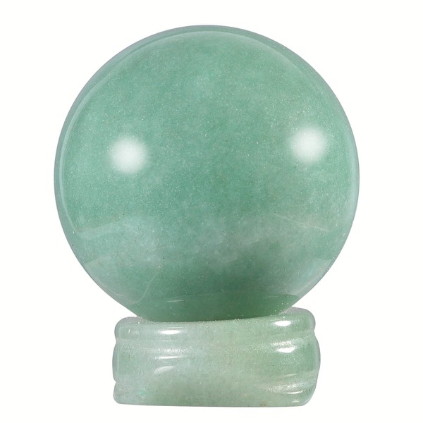 KYEYGWO 4 cm Natural Green Aventurine Crystal Ball Figure with