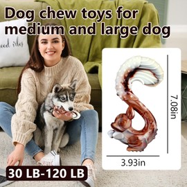 L0famy Tough Dog Chew Toys, Dog Toys for Large Medium Dogs, Dog Squirrel Chewing Toy for Aggressive Chewers, Long Lasting Beef Flavour Dog Chew Toys for Tough Boredom Breaker and Teeth Cleaning