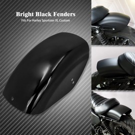 HCmotorku Motorcycle Rear Fender Short Flat Mudguard Fit For Harley Sportster XL 883 1200 1986-2023 Glossy Black