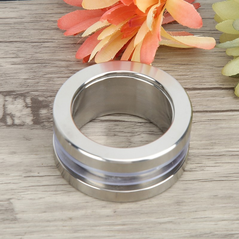 Stainless Steel Round Handle Bath Glass Embedded Hollow Pull Knob