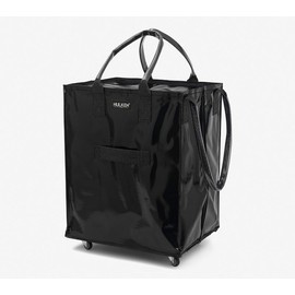 Hulken Large Rolling Tote Bag with Zip Top & Button Closure:_Lilac