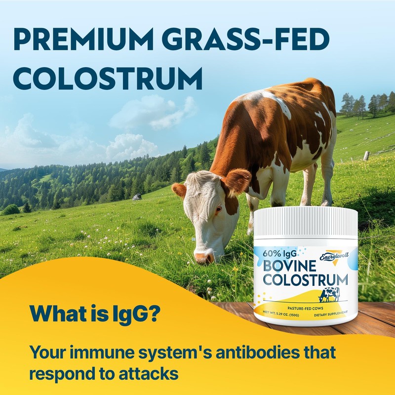 Energievoll Bovine Colostrum Supplement Powder - 60% IgG 3000 mg