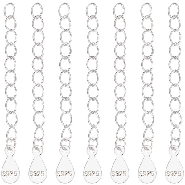 Beebeecraft 1 Box 10Pcs 925 Sterling Silver Chain Extender Necklace
