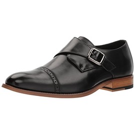 Stacy Adams Men's Desmond Cap Toe Monk Strap Loafer, Black, 12 Wide
