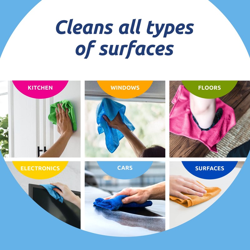 Sorbo Pack of 6 Microfibre Cleaning Cloths, Multipurpose Cleaning Towels,