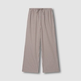 JAJU [JAJU] Women's Cotton Check 10-Minute Lounge Pants_Dark Cocoa