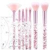 HJZHII 7 PCS Makeup Brushes, Cute Crystal Sparkles Fan Blush