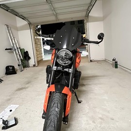 Lorababer Motorcycle Windshield Fairing Front Wind Deflector Windscreen Compatible with T-riumph Trident 660 2021 Flyscreen Windproof Visor Protector w/Mounting Bracket (Smoke)