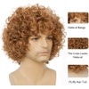Salaibs Men's Brown Curly Wig Afro Short 70s 80s Synthetic