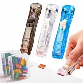 102pcs Clam Clip Dispenser with 100 Portable Mixed Color Refill Clips Anti-Slip Practical Paper Clip Dispenser for School Offices Homes for Fixing Loose Leaf Paper Documents Reports