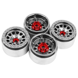 Pothyes Aluminum 1.9 Beadlock Wheels Rims for 1/10 RC Crawler Axial SCX10 I II III Capra TRX4 TRX6 VS4-10 Gen8 MST CFX Upgrades Parts (Titanium)