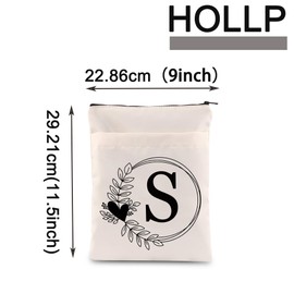 HOLLP Alphabet Book Cover S/N/B/R/T/L Letter Initial Waterproof Zipper PouchInitial English Book Sleeve (Book Sleeve N)