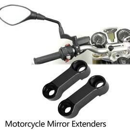 Watris Veiyi Motorcycle Mirror Extenders, Motorcycle Rearview Mirror Adapter, Aluminum Alloy Mirror Adapter, Motorcycle Mirror Mount Riser Extender for M10 or M8 Mounting Apertures Motorcycles