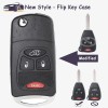 KEYECU Modified Flip Remote Key Case Shell Fob 4 Button for Jeep for Chrysler for Dodge