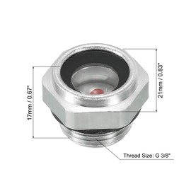 PATIKIL Air Compressor Oil Sight Glass, 6 Pack G 3/8" Male Thread Aluminum Alloy Oil Liquid Level Gauge Air Compressor Parts with O-Ring