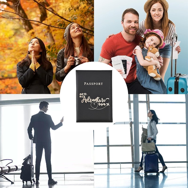 FUZVOL Passport Holder PU Leather Passport Cards Cover for Documents,