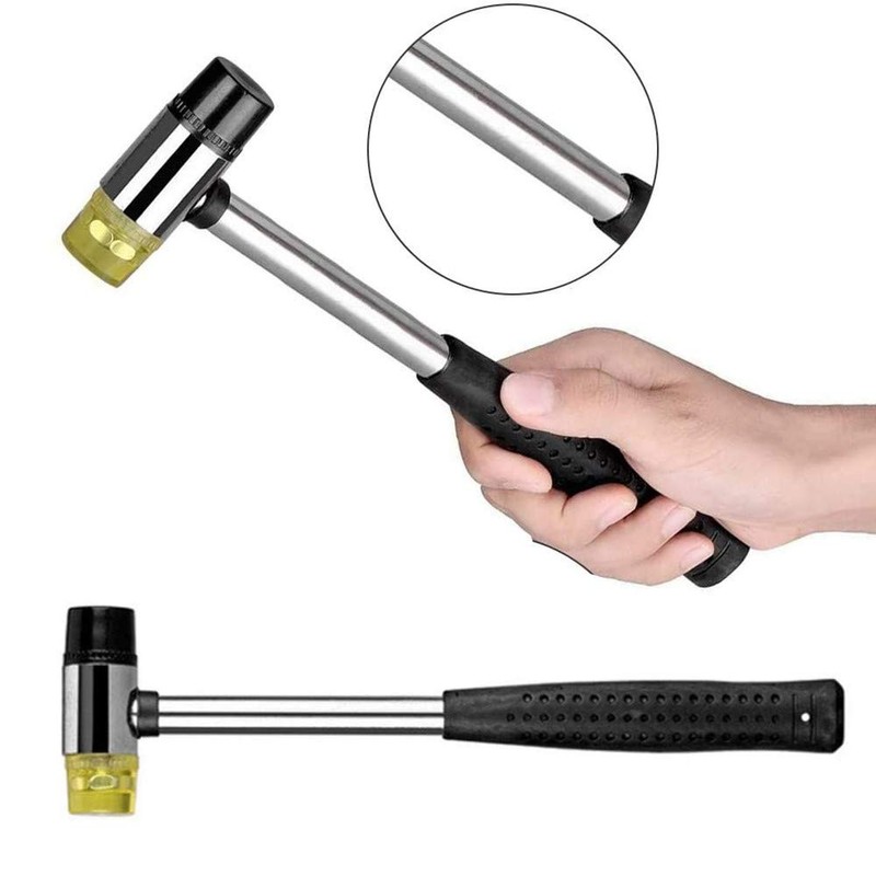 25mm/9.84in Rubber Mallet Double-Sided Soft Hammer Plastic Hammer Manual Rubber