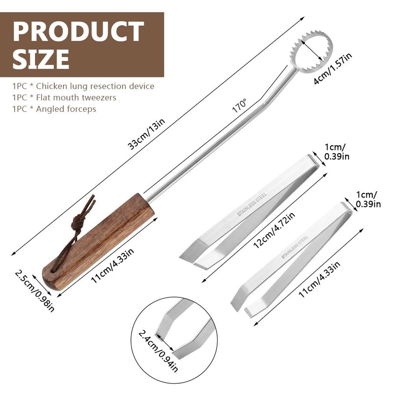 Lung Scraper of Chicken Processing Equipment & 2PCS Bone Tweezers