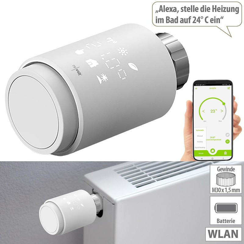 revolt Thermostat: Programmable WLAN Radiator Thermostat with App and Voice