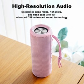 MIATONE Boombox Outdoor Portable Bluetooth Speaker Waterproof Wireless Speakers Gifts for Women Mothers Mom Wife Her - Pink