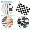 Newperlite Checkered Black and White Racing Stick Flag Small Mini