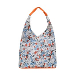 CCAIPU Canvas Shoulder Bag for Women, Floral Tote Handbag Cloth Bag for Beach Travel Shopping (Multicolor-A)