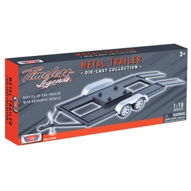 OPO 10 - 1/18 trailer, flatbed, car transport carrier, with double axle, metal, Motormax - 76009