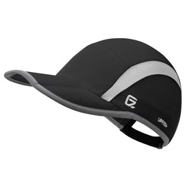 GADIEMKENSD Quick Dry Sports Hat Folding Series Lightweight Breathable Soft Outdoor Run Cap (Reflective, Deep Black)
