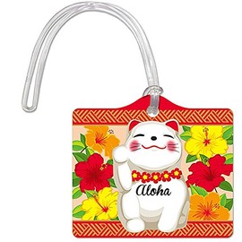 Welcome to the Islands Die Cut ID Luggage Tag Hawaii Aloha Lucky Cat