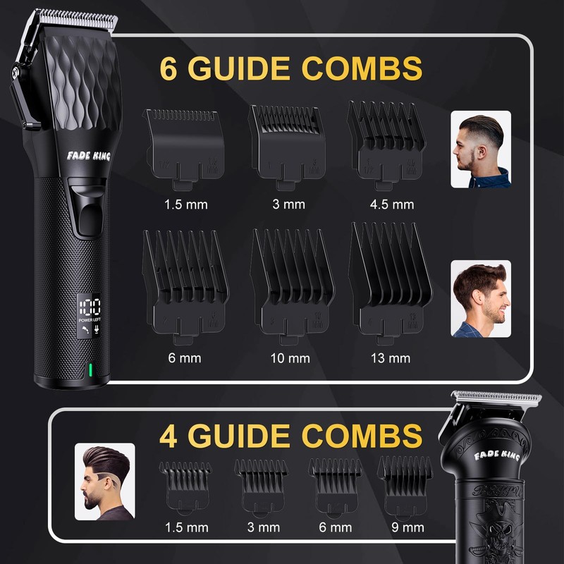 FADEKING® Professional Hair Clippers for Men - Cordless Beard Trimmer