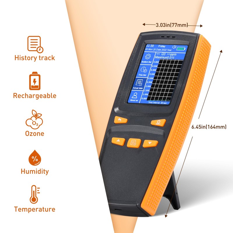 VISLONE Ozone Detector, O3 Air Quality Monitor, Gas Tester Meter