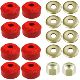 Suspension Dudes 3/8" Universal Stabilizer Sway Bar End Link Complete Bushing Repair Kit Includes 8 CODE RED Grommets, 8 Washers, 2 Nuts - Full Repair Kit For PAIR of Links - Bushings Made In USA