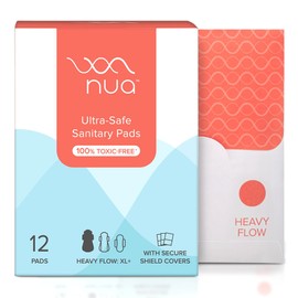 Nua Sanitary Pads for Heavy Flow |with Disposal Cover | Ultra Thin | Extremely Soft and Comfortable | Wider Back Design | Zero Toxins | Rash Free, Pack of 12 Pads for Women (XL)