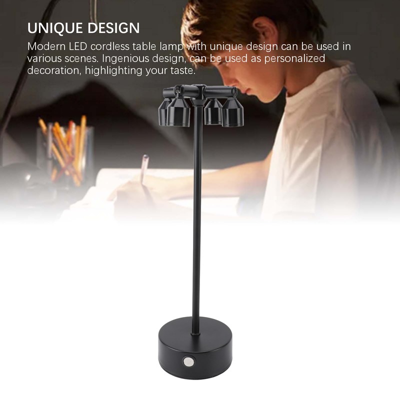 Modern LED Cordless Desk Lamp 3 Brightness Adjustable Touch Control
