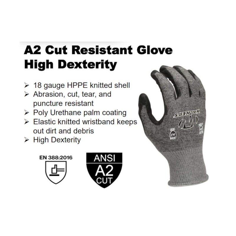 Walker's Men's A2 Cut-Resistant High Dexterity Gloves | Durable Lightweight