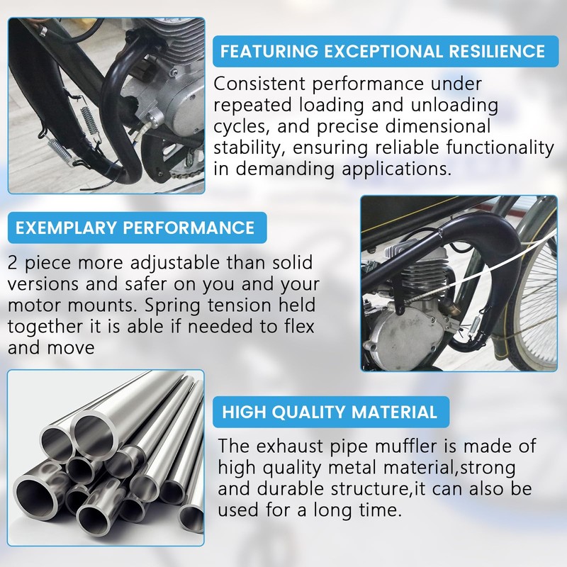 HXGXKBQ Performance Exhaust Muffler Expansion Chamber Pipe Silencer Gasket for